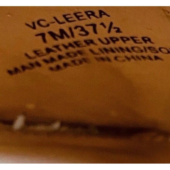 VINCE CAMUTO Lerra Camel Leather Espadrille Wedge Ankle Strap Sandal Sz 7M 37.5 - Picture 11 of 12